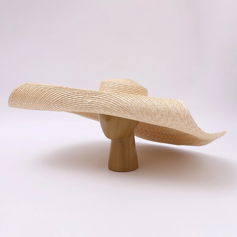 Vintage Handmade Natural Raffia Grass Fringed Straw Hat For Women European American Wide Brim Beach Fashion Designer Sun Hat