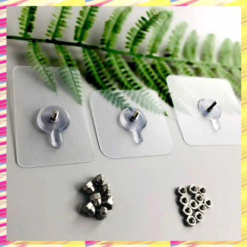 

ABJJ 10PCS Drill Free Adhesive Hooks No Trace Screw Sticker For Bathroom Kitchen Storage Punch Free Screw Stickers
