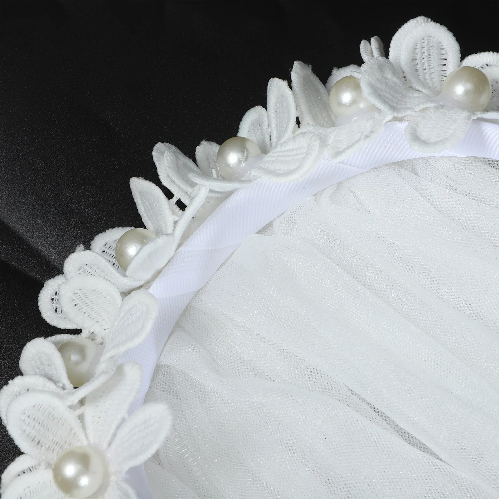 

Pearl Veil Flower Girl Headband White Lightweight Non-Fading Comfortable Kids Hair Band Party Supplies Ideal for Birthday