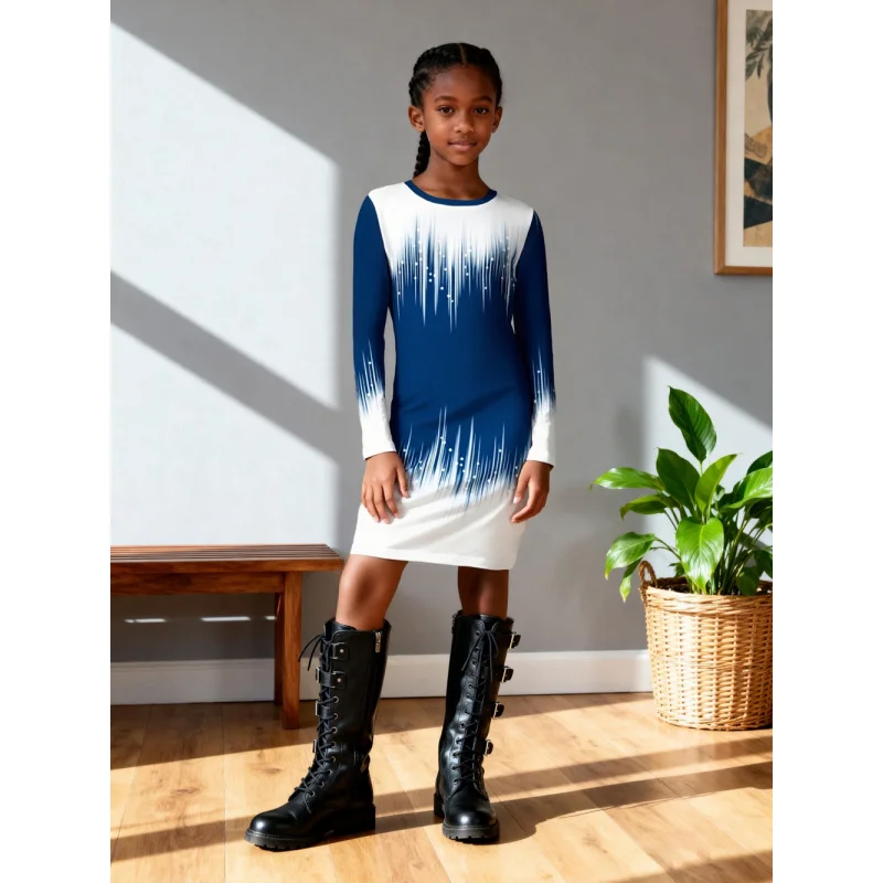 

2025 Fashion Slim Fit Design Sequin Print Dress