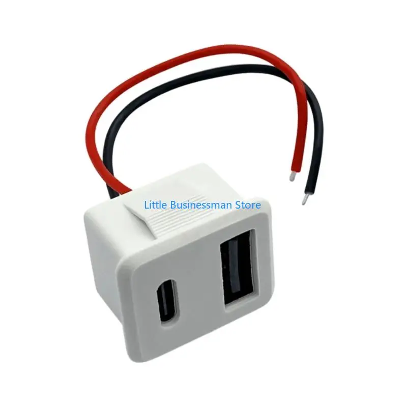 Double Layer USB and Type C Power Socket With Stable Current Transmission for Multiple Devices Compactly M76A