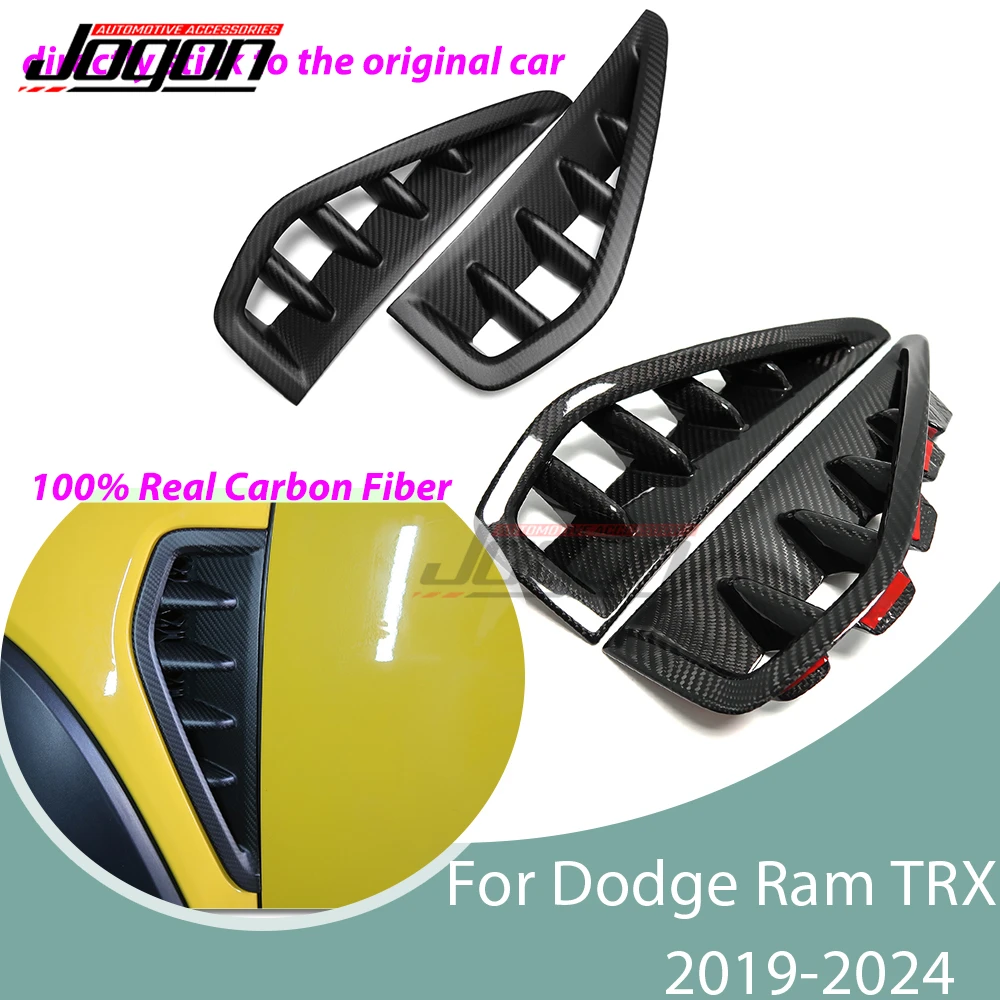 Carbon Fiber Exterior Car Side Fender Air Vent Frame Cover Trim For Dodge RAM 1500 TRX Off-Road 2019 2020 2021-2024 Accessories