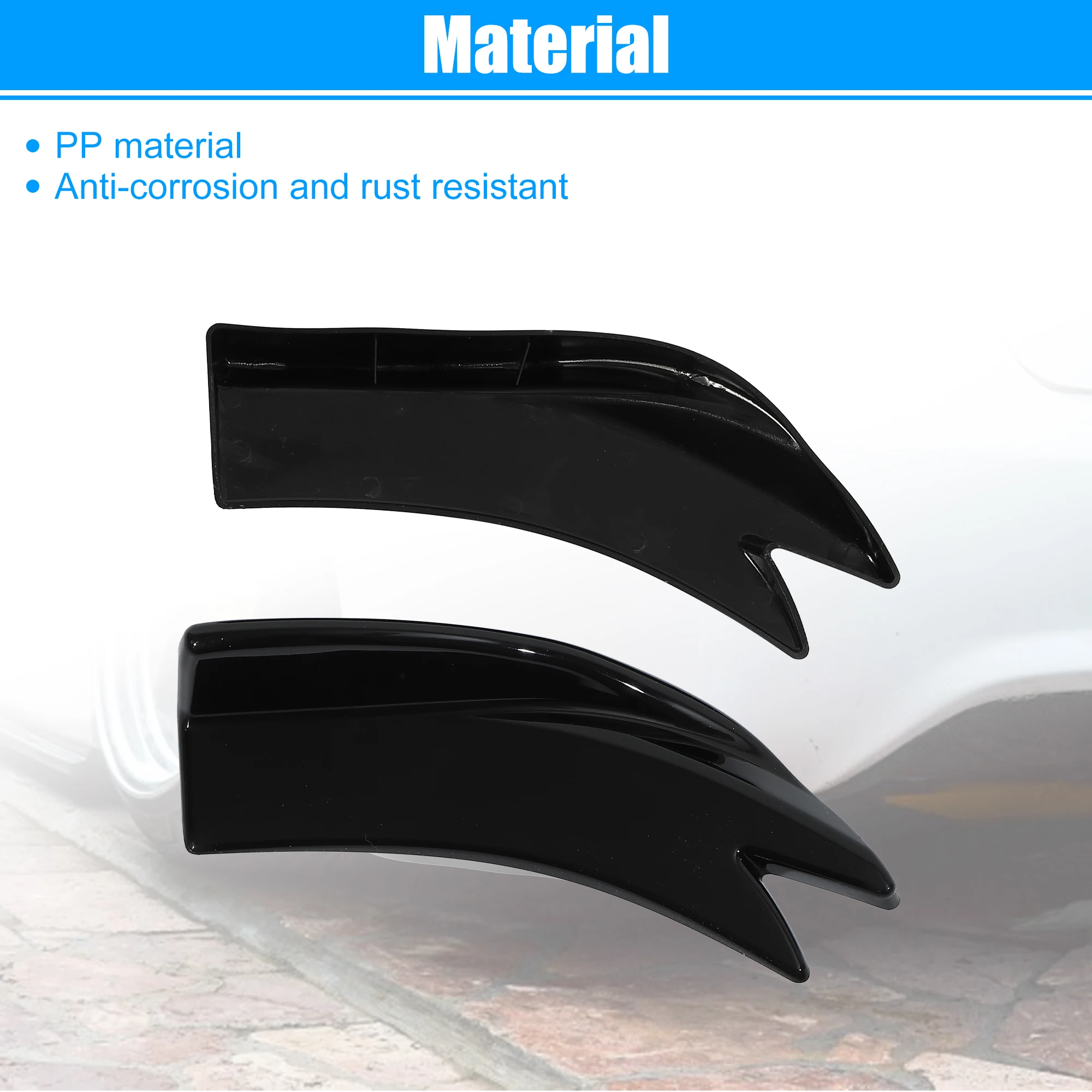 UXCELL 1Pair Universal Car Rear Bumper Lip Diffuser Splitter Canard Protector Body Kit Black Carbon Fiber view 4