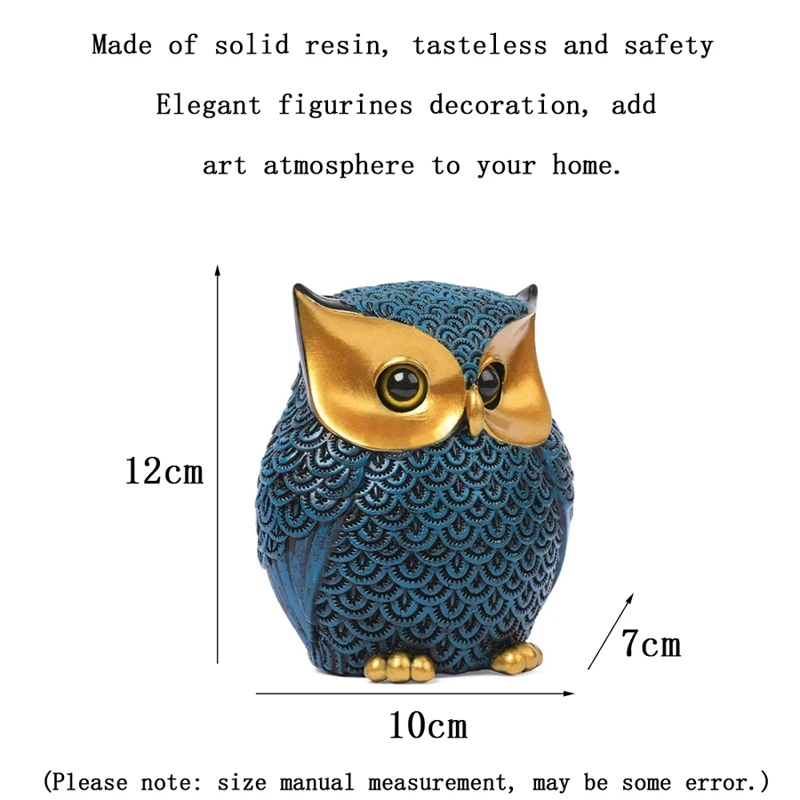 Luxury Lovely Funny Animal Bird Owl Style Nighthawk Statues Home Ornament Sculpture Cute Arts Crafts Desk Decoration Figurines