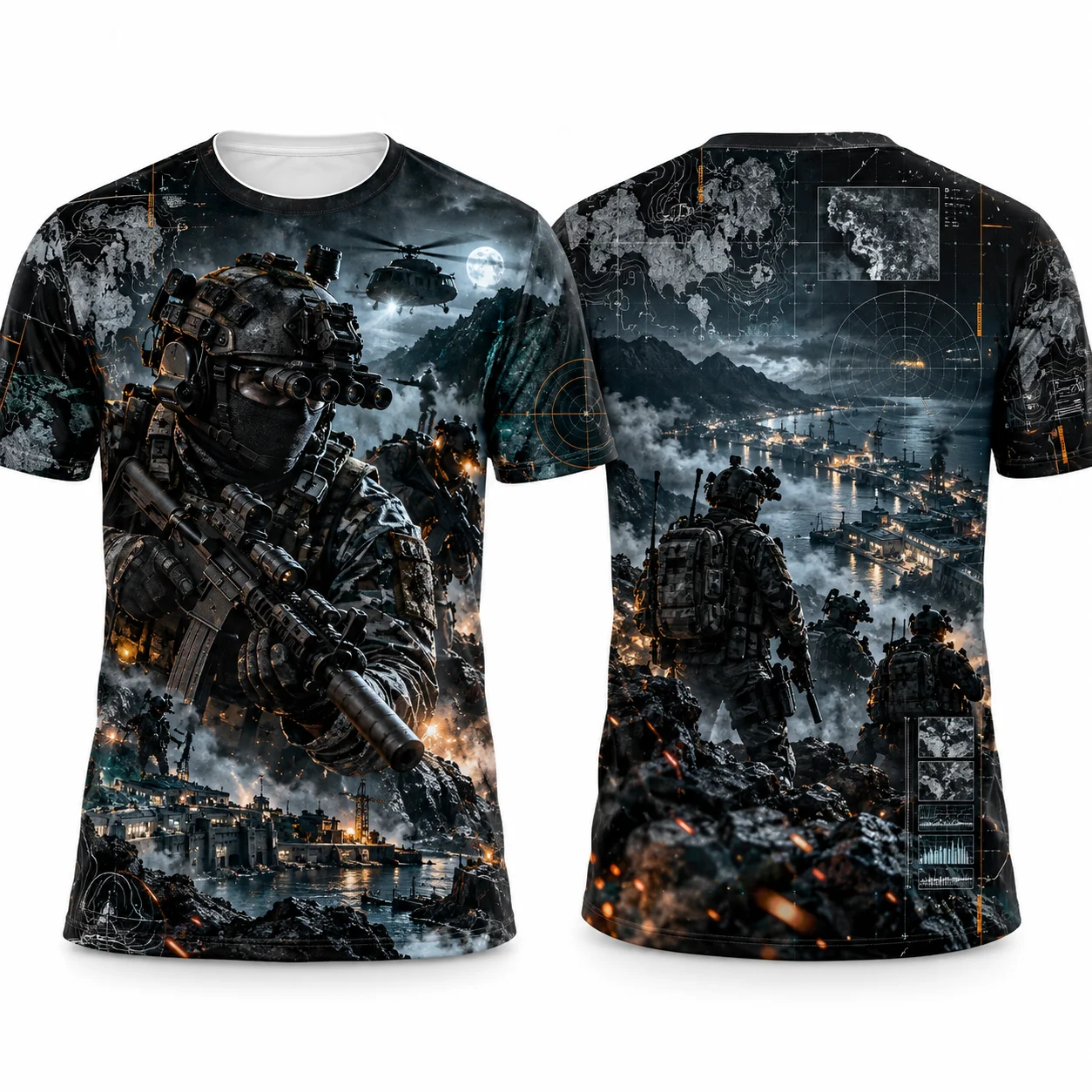 New Model Call of Duty Pattern 3D Printed Fashionable Loose Short-sleeved Casual Daily Men's Casual Round-neck Shirt