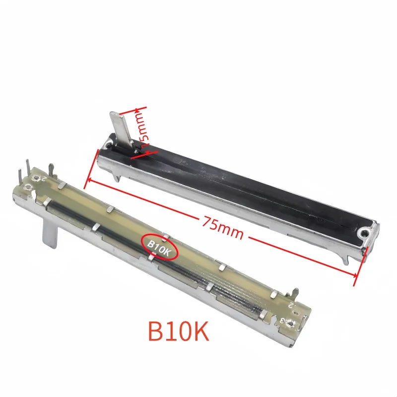 5 szt. SC6021N Jednokanałowy Potencjometr A10K B10K B50K 75MM Prosty Potencjometr Suwakowy Skok 60mm Długość Uchwytu 15mm — zdjęcie 5