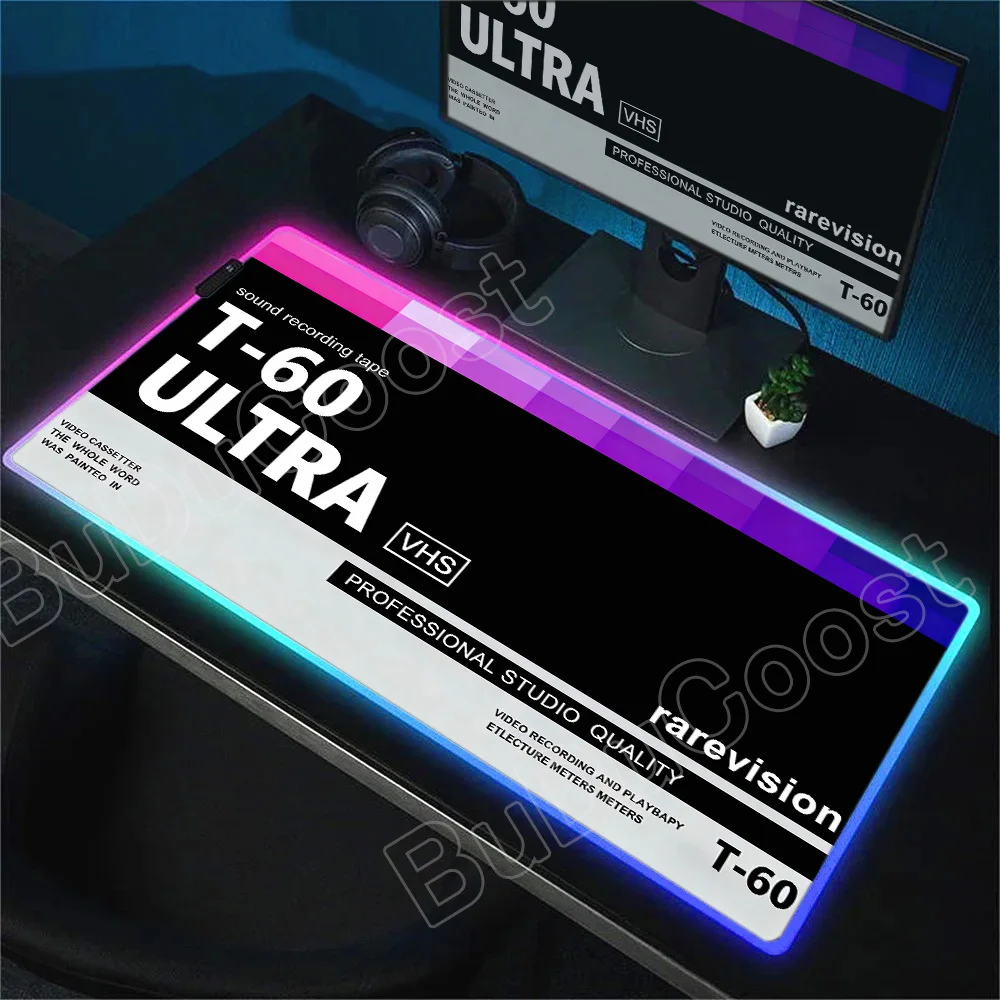

RGB New Arrival Computer Office Game Mats VHS Mouse Mat Retro Style Large Desk Mat Protector 900x400 Mousepad Table Keyboard Pad