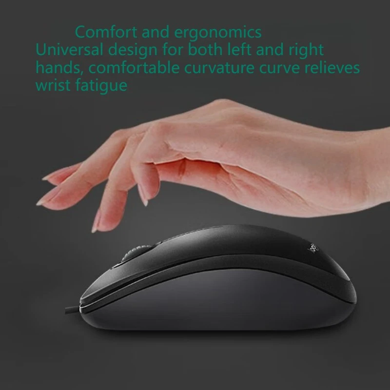 Logitech M100 عبارة عن ماوس بصري سلكي مع وصلة USB بدقة 1000 نقطة في البوصة وتصميم مريح كامل الحجم لليد اليسرى