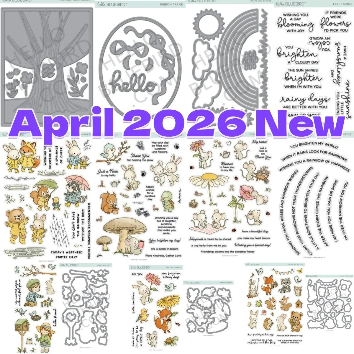 

April 2026 New Friendship Rainbow Metal Cutting Dies Clear Stamps for DIY Greeting Card Scrapbook Embossed Template Supplies