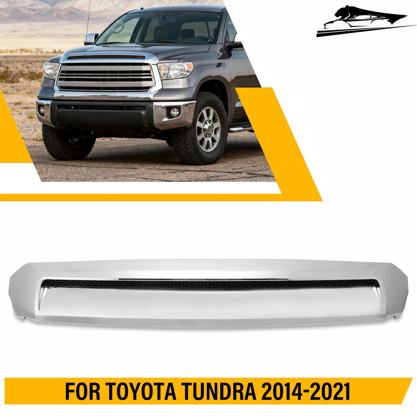 

Для Toyota Tundra 2014-2021: Хромированная верхняя накладка на решетку радиатора (молдинг)