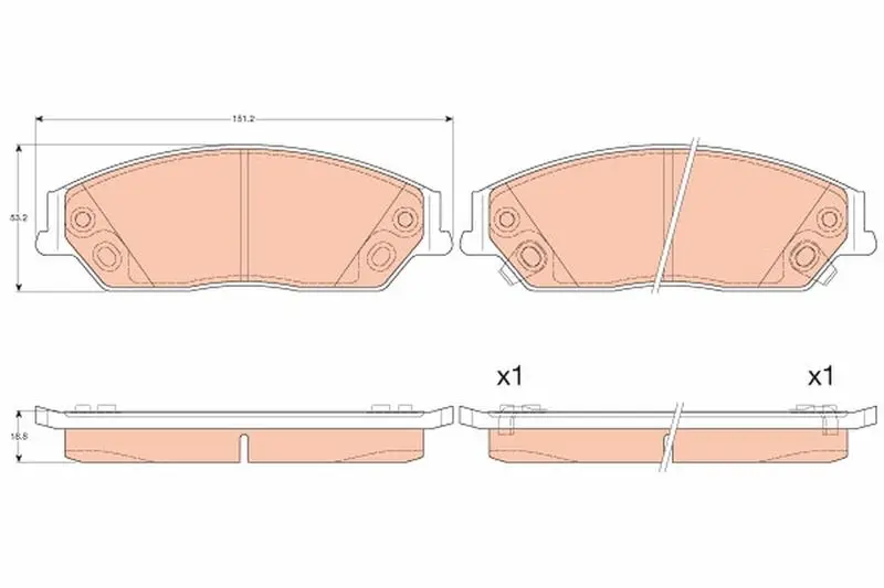 THREEON Front Ceramic Brake Pad for TOYOTA CAMRY Saloon AURION 2.4 2006-2011 2.5 2011-2018 3.5 2006-2018 04465-06090