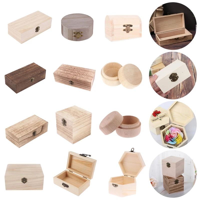 Storage Box Heart Shape Wood Box Wedding Gift Makeup Cosmetic Earrings Ring Desk Rangement Make Up Jewelry Box Wooden Organizer