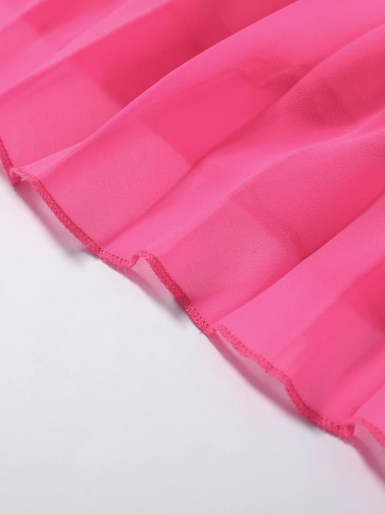 Plissiertes Taillenschnürendes Langes Kleid Damen Sexy Rundhals Ärmellos Rückenfrei Schlankes Party-Abendkleid Charmante Damen-Partykleidung – Detail 10