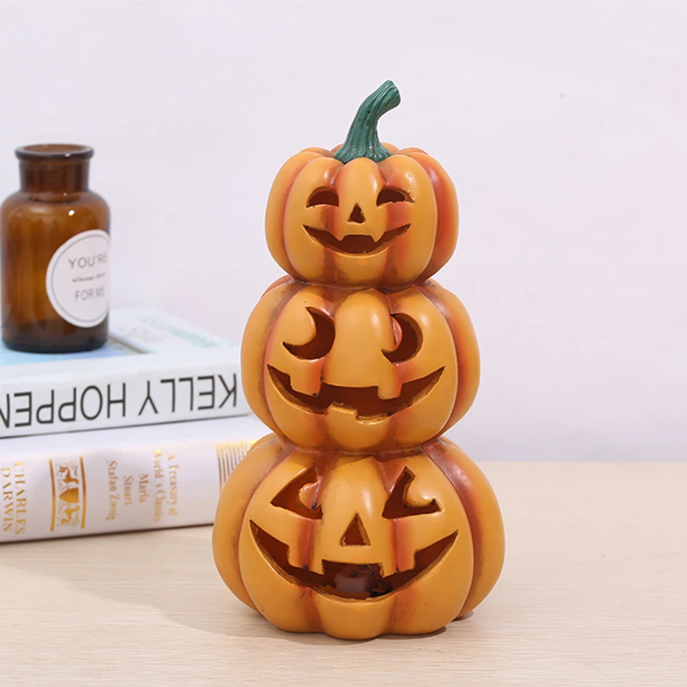 

Halloween Pumpkin Night Light Decorative Lamp Indoor Outdoor Party Supplies Resin Material Festive Table Centerpiece