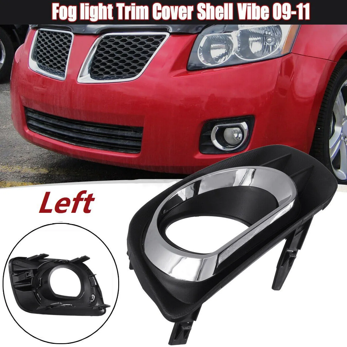 Left Front Bumper Fog Light Lamp Cover Bezel Trim for Pontiac Vibe 2009-2011