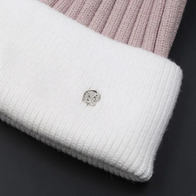 مرونة الفراء بوم بوم قبعة Skullies قبعة دافئة في الهواء الطلق محبوك قبعة الكورية نمط المرأة