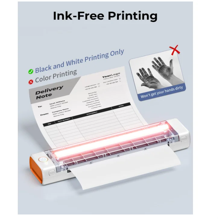 Phomemo M08F เครื่องพิมพ์ไร้สาย A4/กระดาษขนาด Letter แบบพกพาเครื่องพิมพ์ความร้อน 210 มม.พิมพ์เหมาะสําหรับเดินทาง/ทํางาน