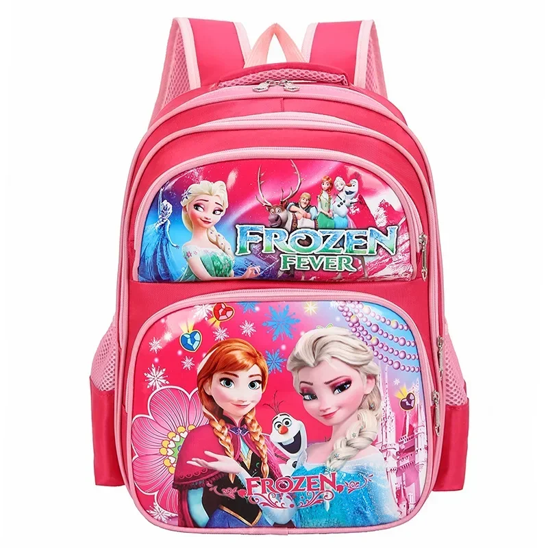 Nuevo bolso de escuela primaria de Disney, bolso de hombro ligero, mochila para niño y niña, bolsos de princesa frozen de dibujos animados para niños