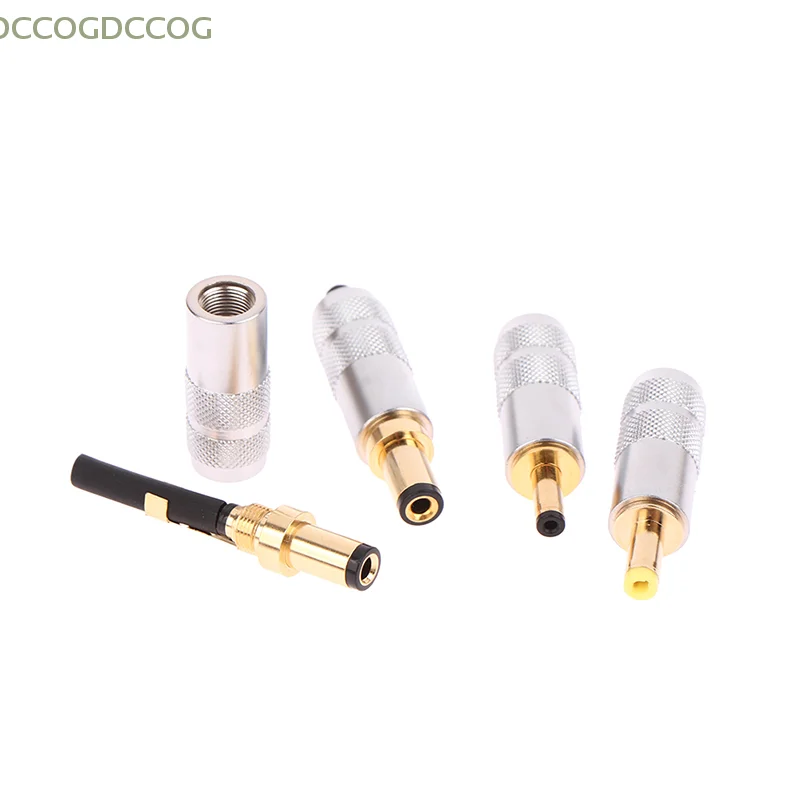 1PCS  DC Power Plug Jack Male Connector for Linear Power Output Copper Plated Gold 5.5 x 2.5 / 5.5 x 2.1 / 4.0x1.7 / 3.5 x 1.3