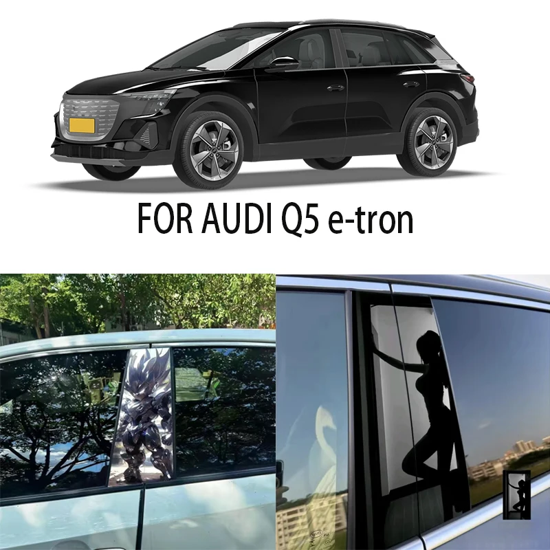 Door Window Decoration Trims Pillar Posts Stickers Auto Styling for AUDI Q5 e-tron Car accessories