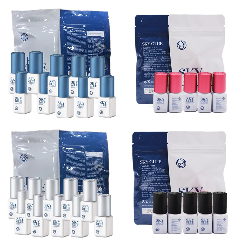 5/10 sztuk Sky Glue S Plus typ 5ml Korea oryginalny klej do przedłużania rzęs 1-2S szybkie utrwalanie czasu schnięcia mocny klej