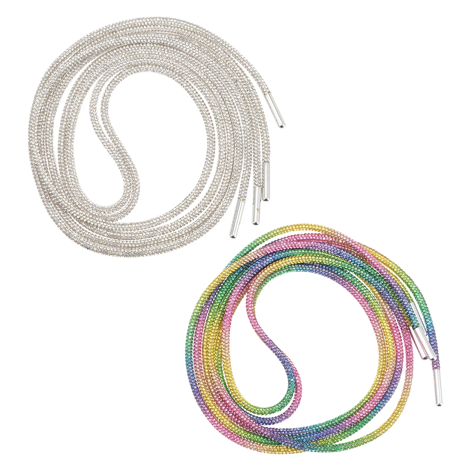 

2 пары шнурков со стразами, прочные светоотражающие шнурки для кроссовок, модный цвет, подходят для спортивной повседневной парусиновой обуви