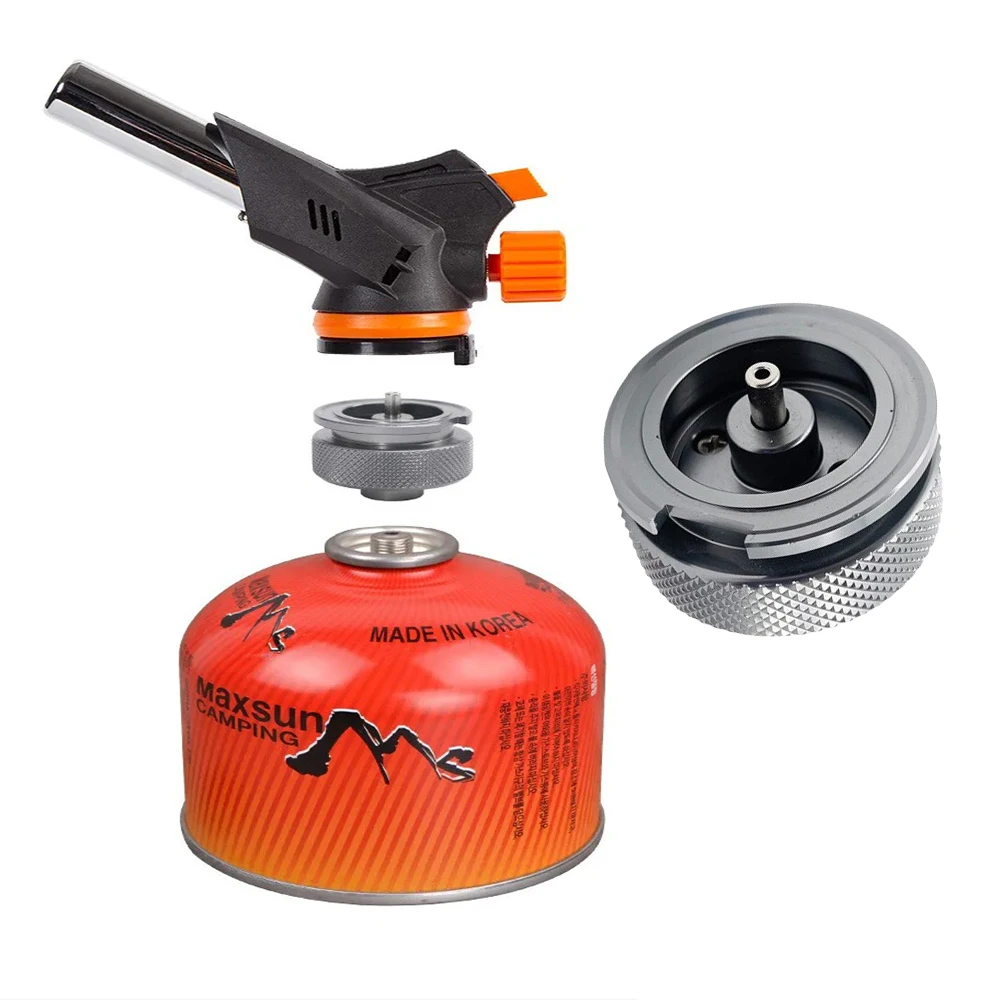 Aluminum Alloy Gas Canister Adapter Converter Connector Adapter Camping Cooking Picnic Equipment for Universal Propane/Butane