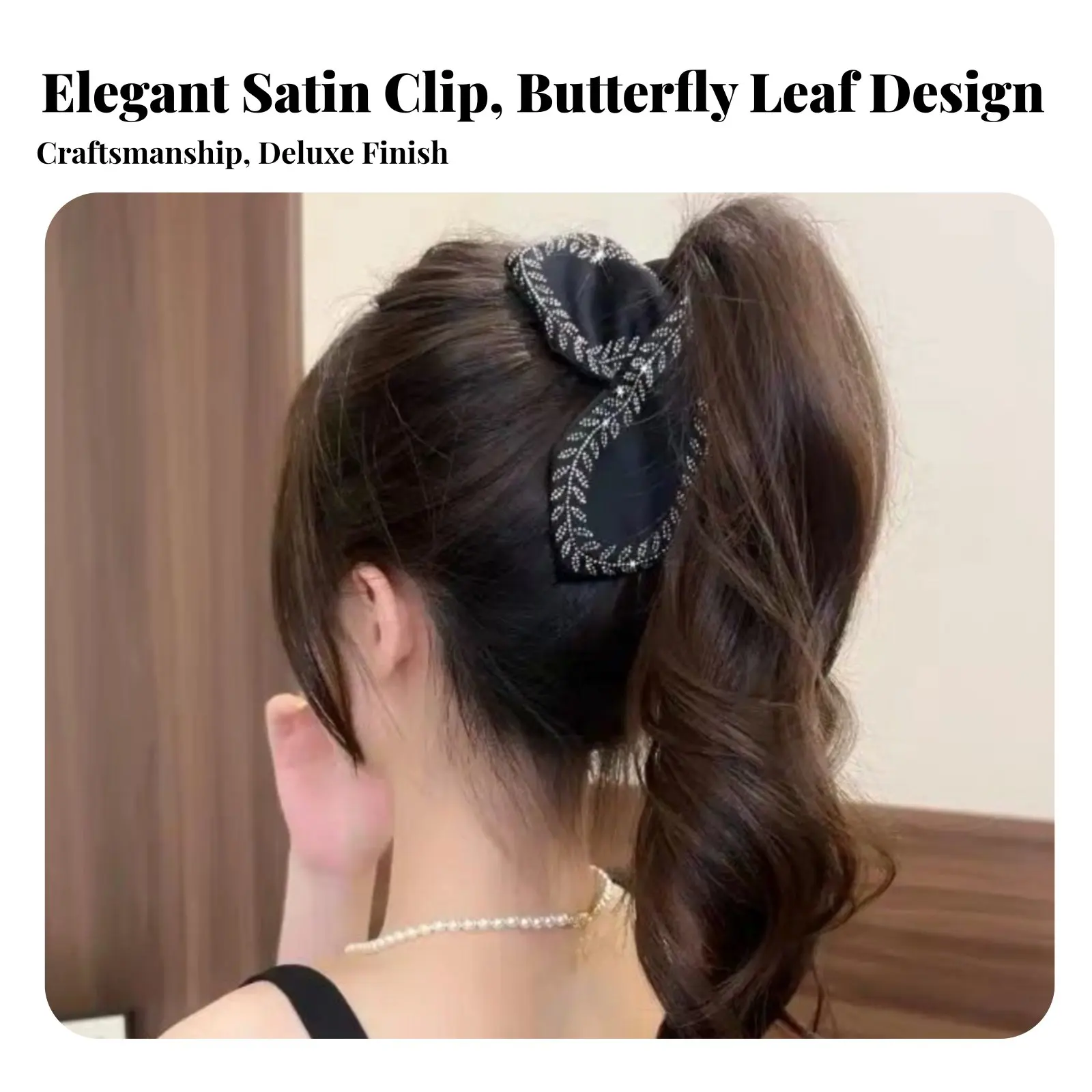 

Crystal Silk-Like Hair Grip Elegant Design Large Decorative Hair Grip Wheat Ear Pattern Jaw Grip Glittering Crystal S
