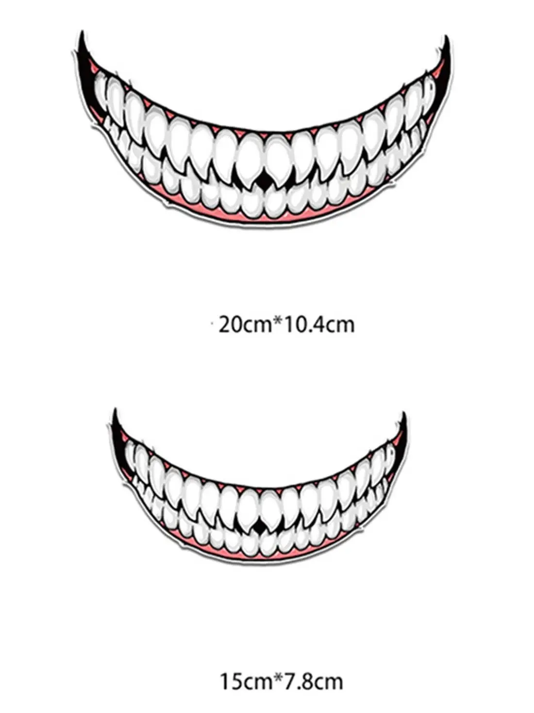 Evil Tooth Motorcycle Helmet Sticker Dark Personality Tooth Decoration Sticker Waterproof Car Sticker Marks Headlight Decal