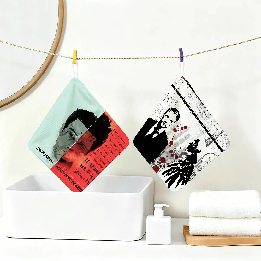 Fight Club Movie Hanging Style Hand Wiping Towel, Polyester Cotton, Anti-fade for Indoor Kitchen Living Room