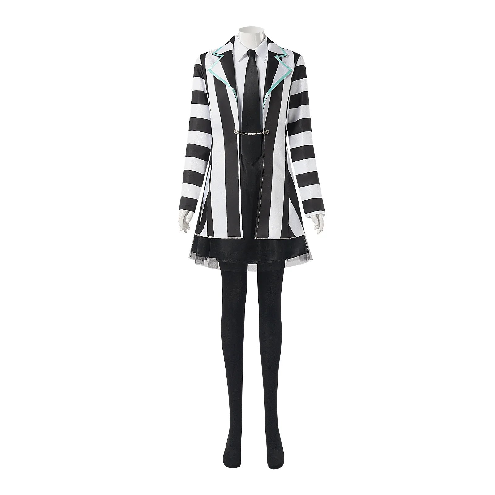 

Cosplay Of The Great Necromancer 2 Black And White Striped Suit Dress Cosplay Costume Role-playing Outfit