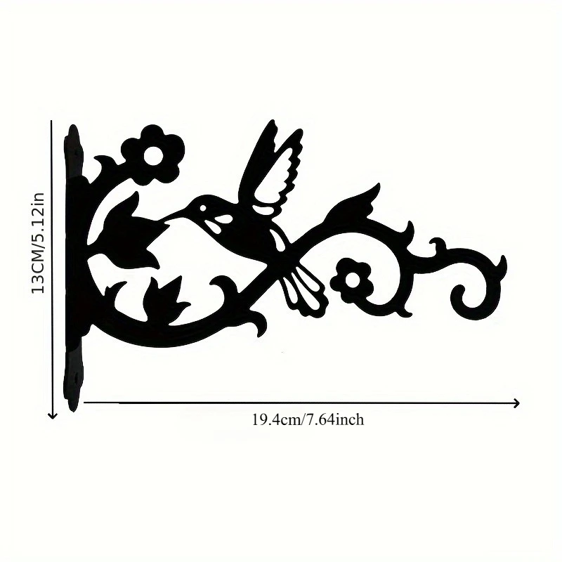 1/2pcs Elegant European-Style Iron Wall-Mounted Bird and Flower Hook - Perfect for Hanging Planters on Garden, Balcony