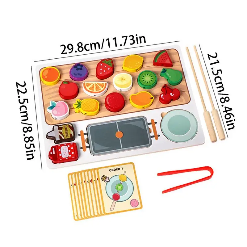 Obstspielzeug-Set aus Holz, Simulationsfrucht, passendes Spielzeug, Holzspiel, Essen, Küchenzubehör für 3, realistische Holz-Obstspielzeuge für Earl