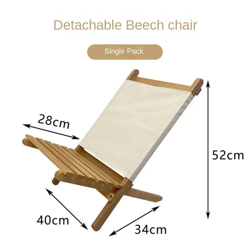 Outdoor folding chair beech solid wood portable leisure camping fishing beach chair picnic table picnic table and chair set