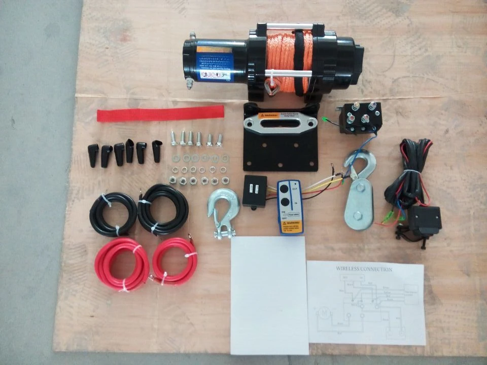 Small Electric Winch 4500 lbs with Nylon Rope for  Light  Small Crane