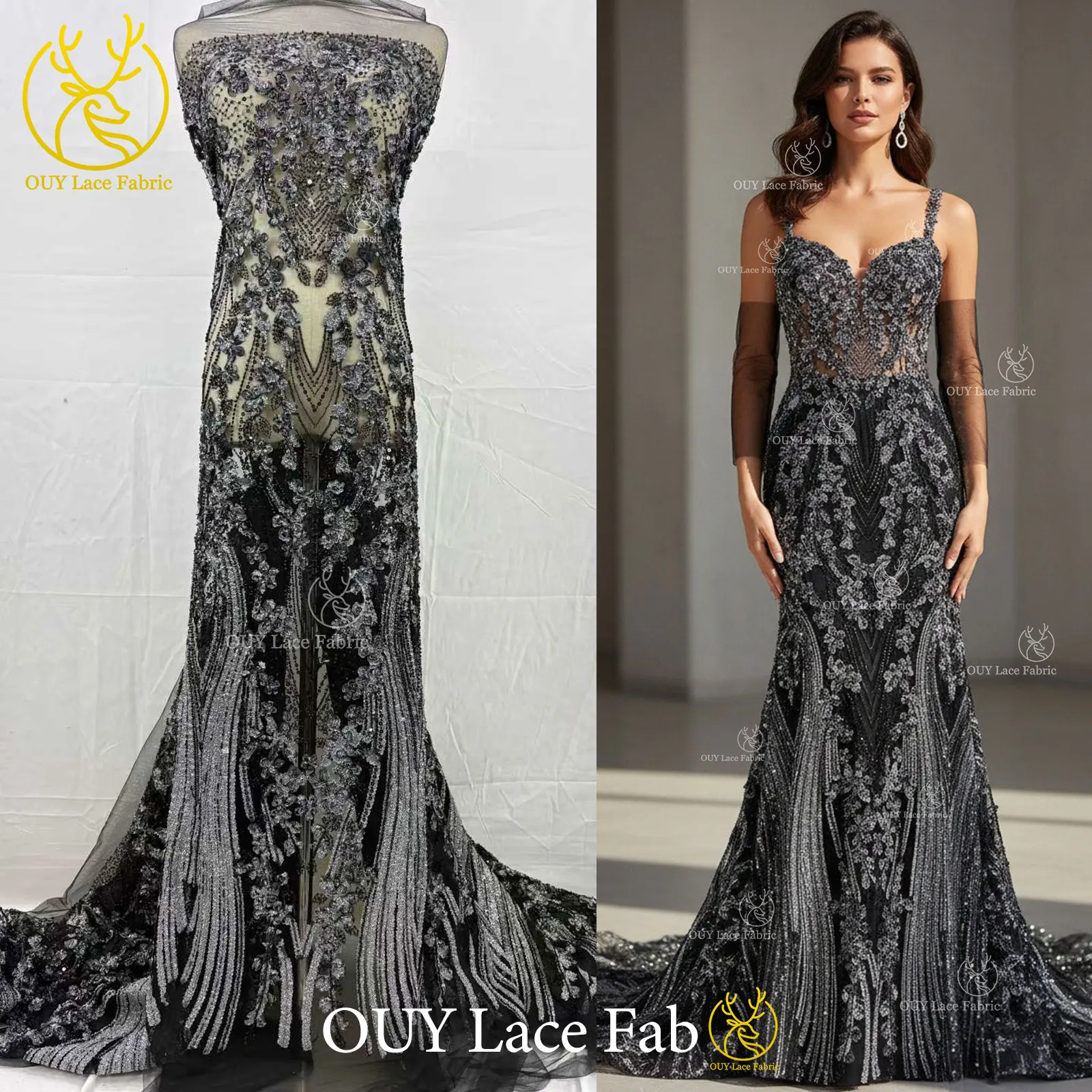 

Высококачественная африканская кружевная ткань с бисером, 3D элегантная французская нигерийская кружевная ткань из тюля с пайетками для женщин, для вечерних и свадебных платьев, 5 ярдов