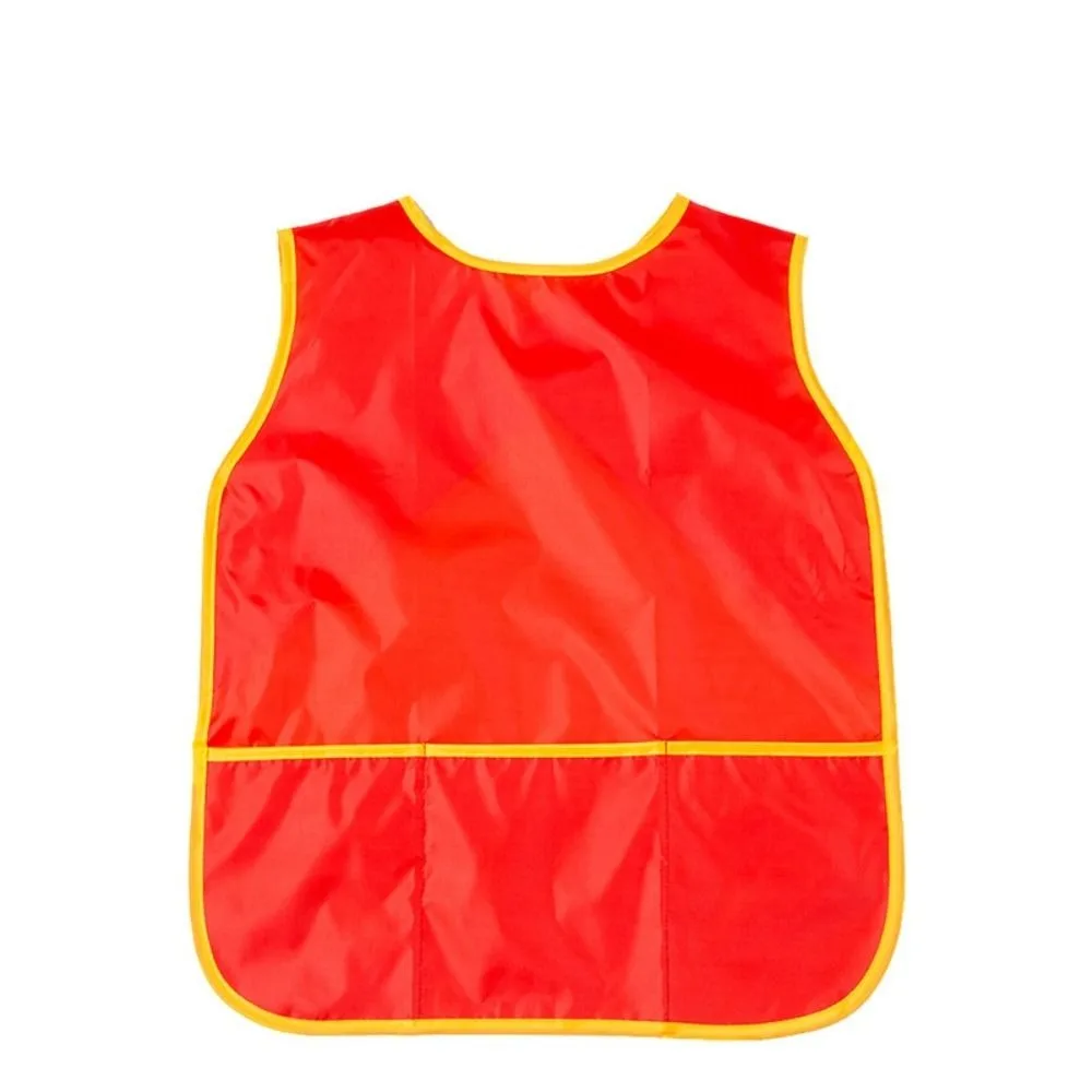Cleaning Apron Nylon Art Smock with 3 Pockets Sleeveless Painting Aprons Convenient Waterproof Apron Classroom
