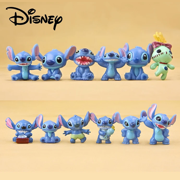 12pcs/Lot Disney Stitch Figure Toy Set Anime Mini Stitch Action Figurines Dolls Home Party Supply Decoration Toys Christmas Gift