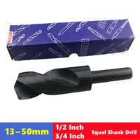 1pcs HSS Fried Dough Twists drill 12.7mm 19.05mm（1/2  3/4 Inch）shank metal drill 13-50mm stainless steel steel punching tool