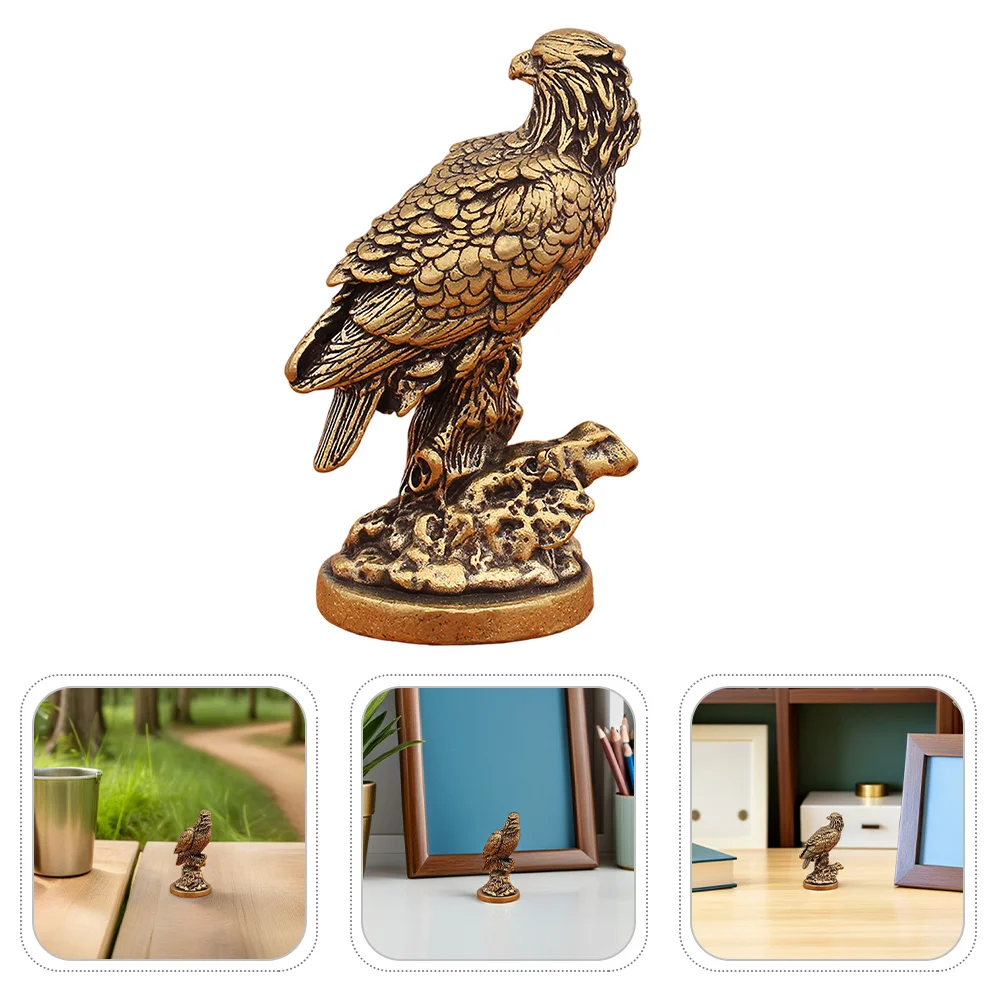 

Mini Brass Eagle Sculpture Vintage Small Metal Eagle Statue Retro Home Office Tabletop Decor Brass Miniature Animals
