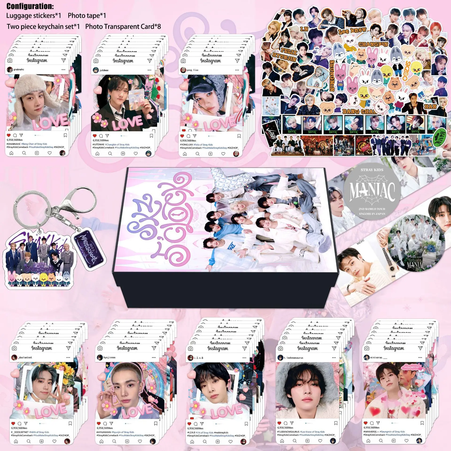 

Подарочная коробка STRAYKIDS, новый альбом (HOP) SKZ Li Longfu Huang Xuanchen, наклейки для фотографий знаменитостей, маленькая открытка, набор подвесных веревок