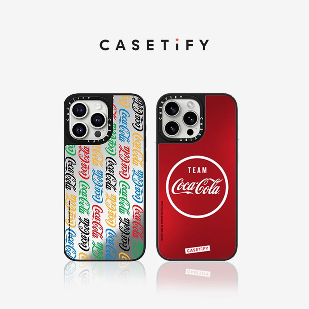 Funda Magnética Antigolpes CASETiFY Serie Coca-Cola Classic Logo para iPhone 13 14 15 16 17 Pro Max Air Plus