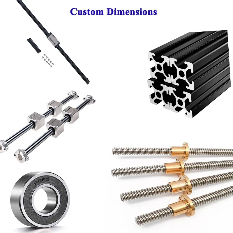 Aluminum Profile Extrusion Linear Rail Lead Screw MGN Linear Rail Rod Shaft Ball Screw Customizable Length & Dimensions