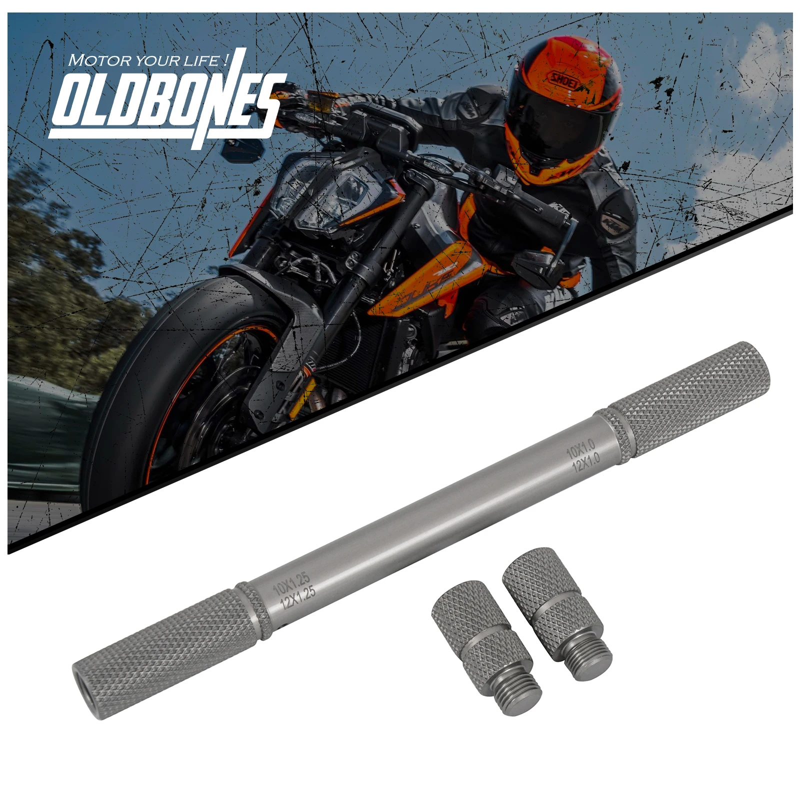 

8 in 1 Aluminum Fork Damper Rod Bleed Repair Tool M8 x 1.0/1.25 M10 x 1.0/1.25 M12 x 1.0/1.25 M14 x 1.0 Motorcycle Fork Tools