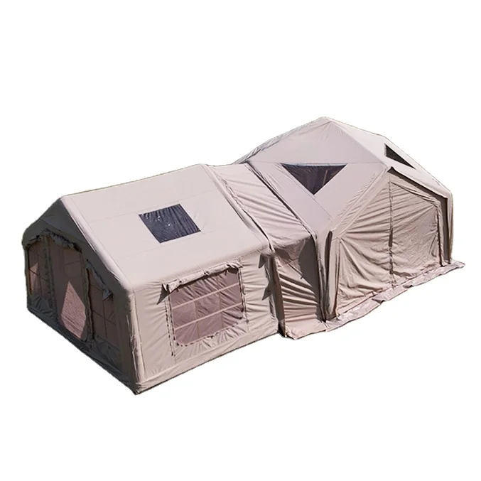 

Waterproof Large Combination Inflatable Air Tent for Family Outdoor Camping With Stove Hole and Free Air Pump