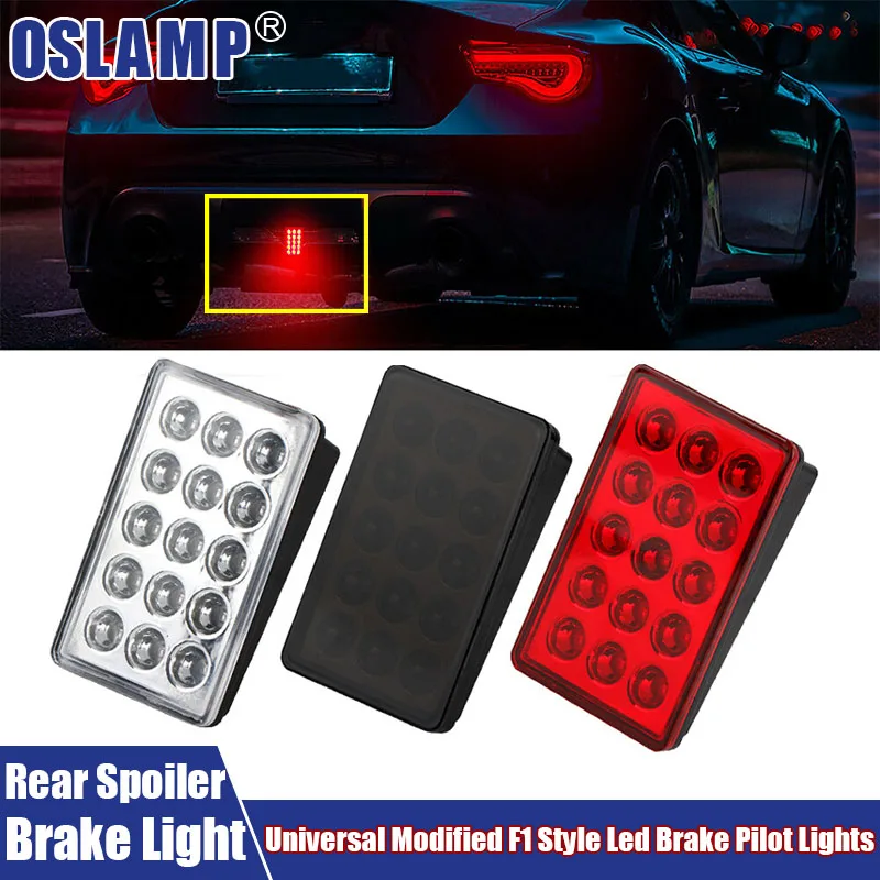 Feu De Frein De Voiture à LED 15LED F1 Style Universal Shell Pilot Light Becquet Arriere De Voiture Feu De Stop A Led Feu Arriere Coque Noire 93057838
