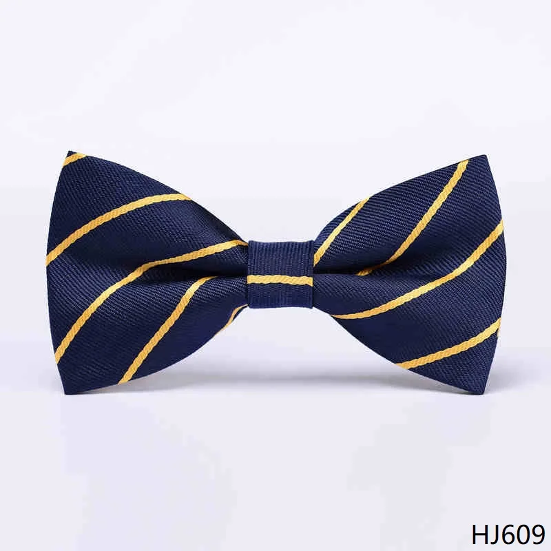 高品質ネイビーブルーストライプ蝶ネクタイメンズ英国スタイルファッショナブルな多用途結婚式宴会シャツアクセサリー蝶ネクタイ