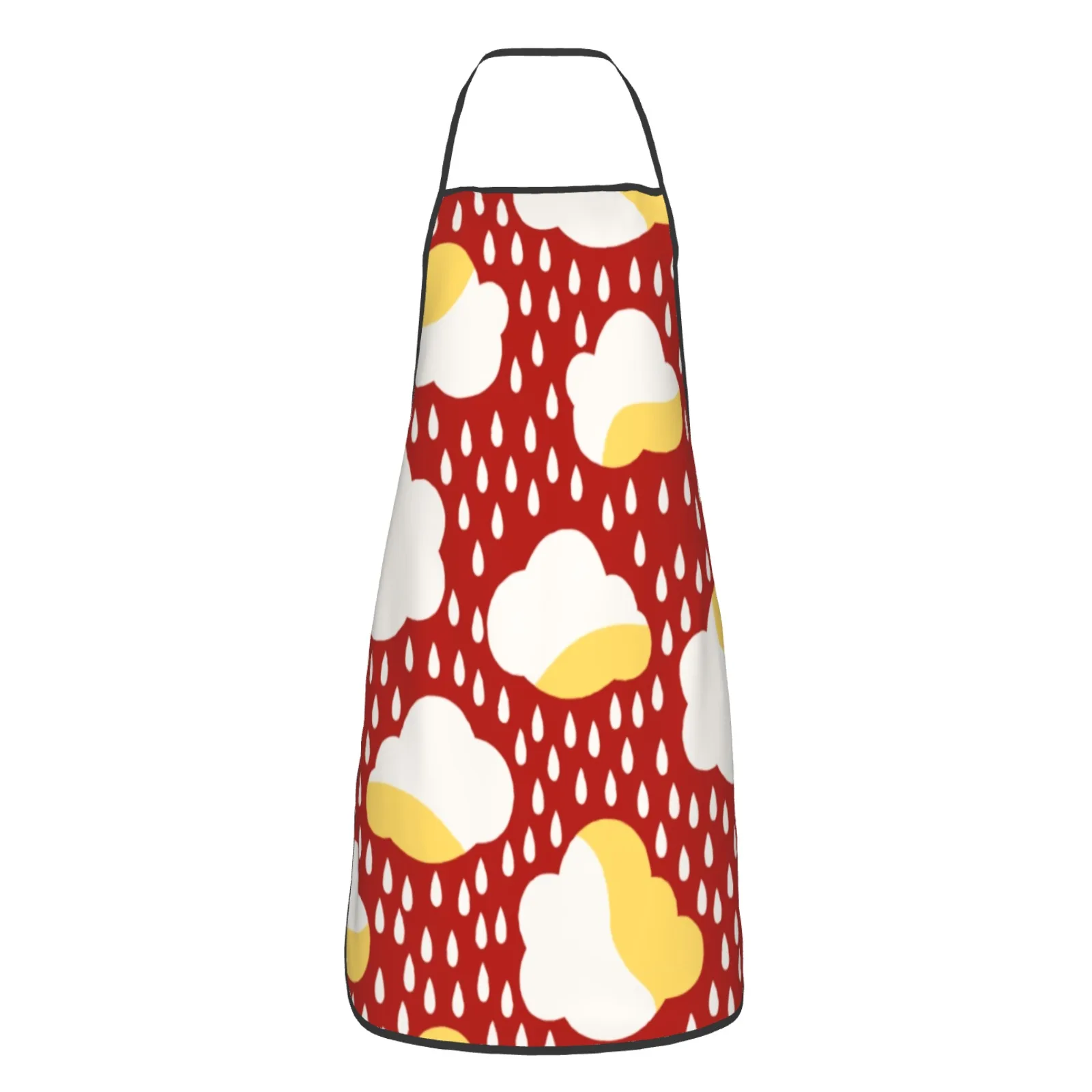 Rainbow Polyester locking hem Apron Home Cooking Baking Kitchen Raindrops Apron Clouds Clouds