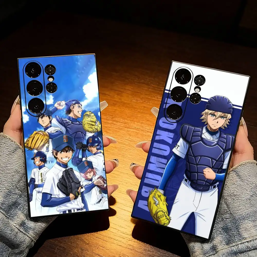 Capa de Celular Anime Ace of Diamond Act Season 2 para Samsung S25, S24, S21, S22, S23, S20, Ultra, S26, Plus, FE, Note, 5G - Capa Preta