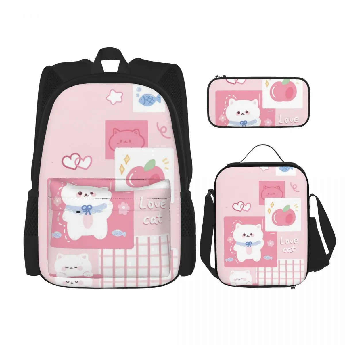 HOT Sale Cutie Cartoon School bag, pencil case, lunch bag combination